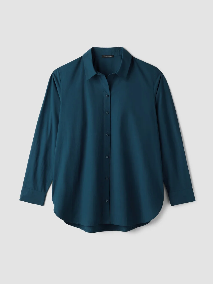 Organic Cotton Poplin Classic Collar Shirt - 1
