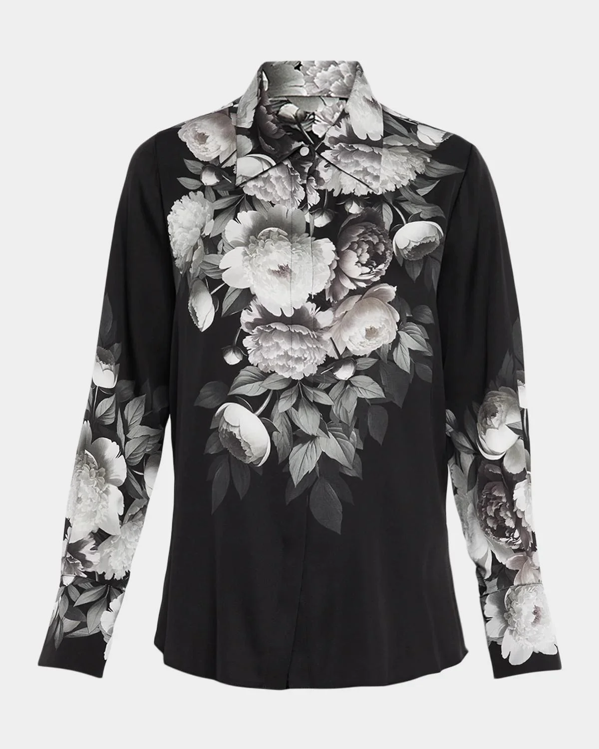 Kit Floral-Print Stretch Silk Blouse - 1