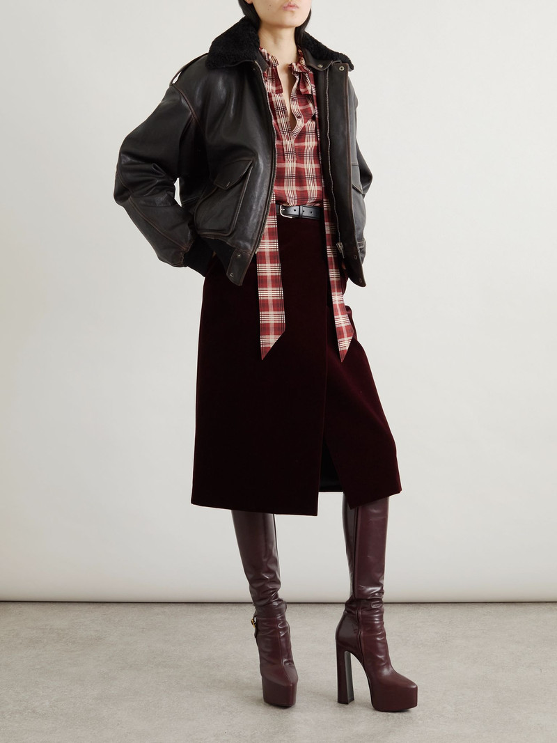 SAINT LAURENT Oversized shearling jacket Black outlook