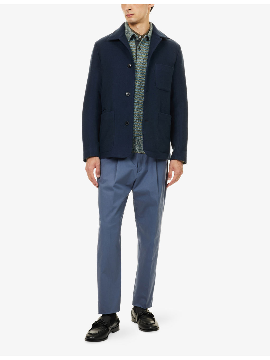 Single-Breasted Knitted Wool Jacket - 2