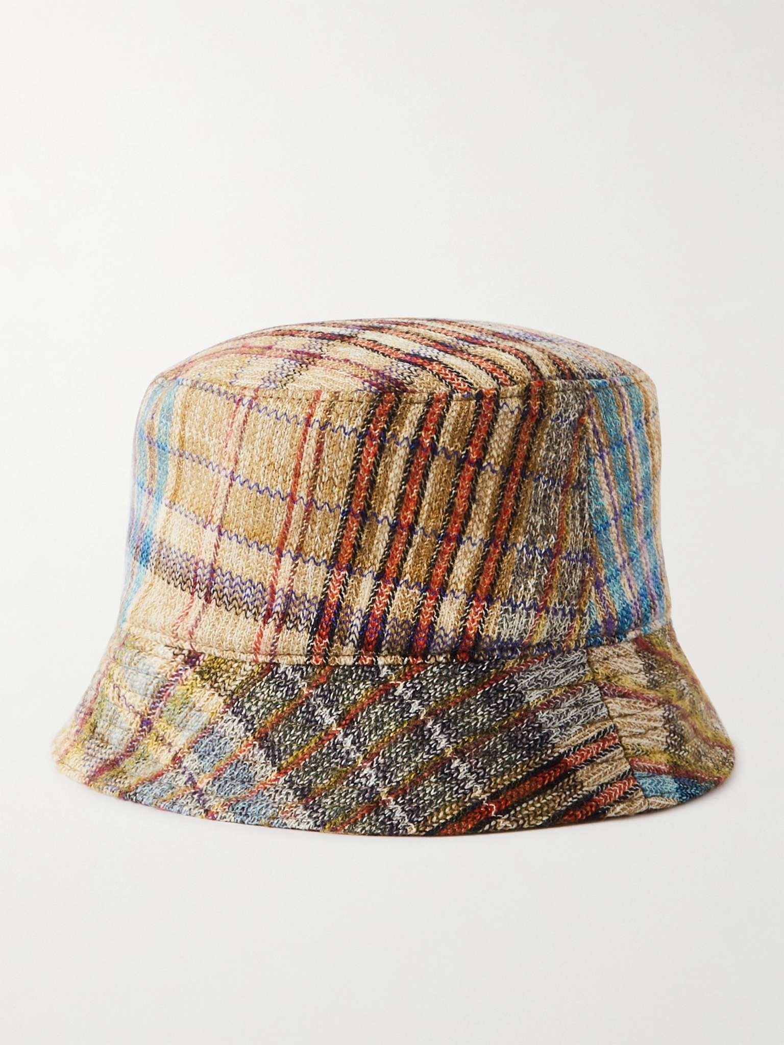 Checked Wool-Blend Jacquard Bucket Hat - 4