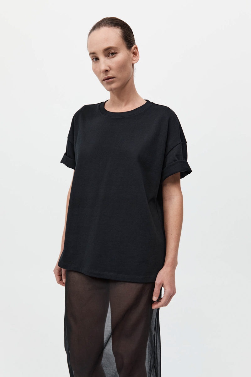 Organic Cotton Relaxed Tee - Black - 2