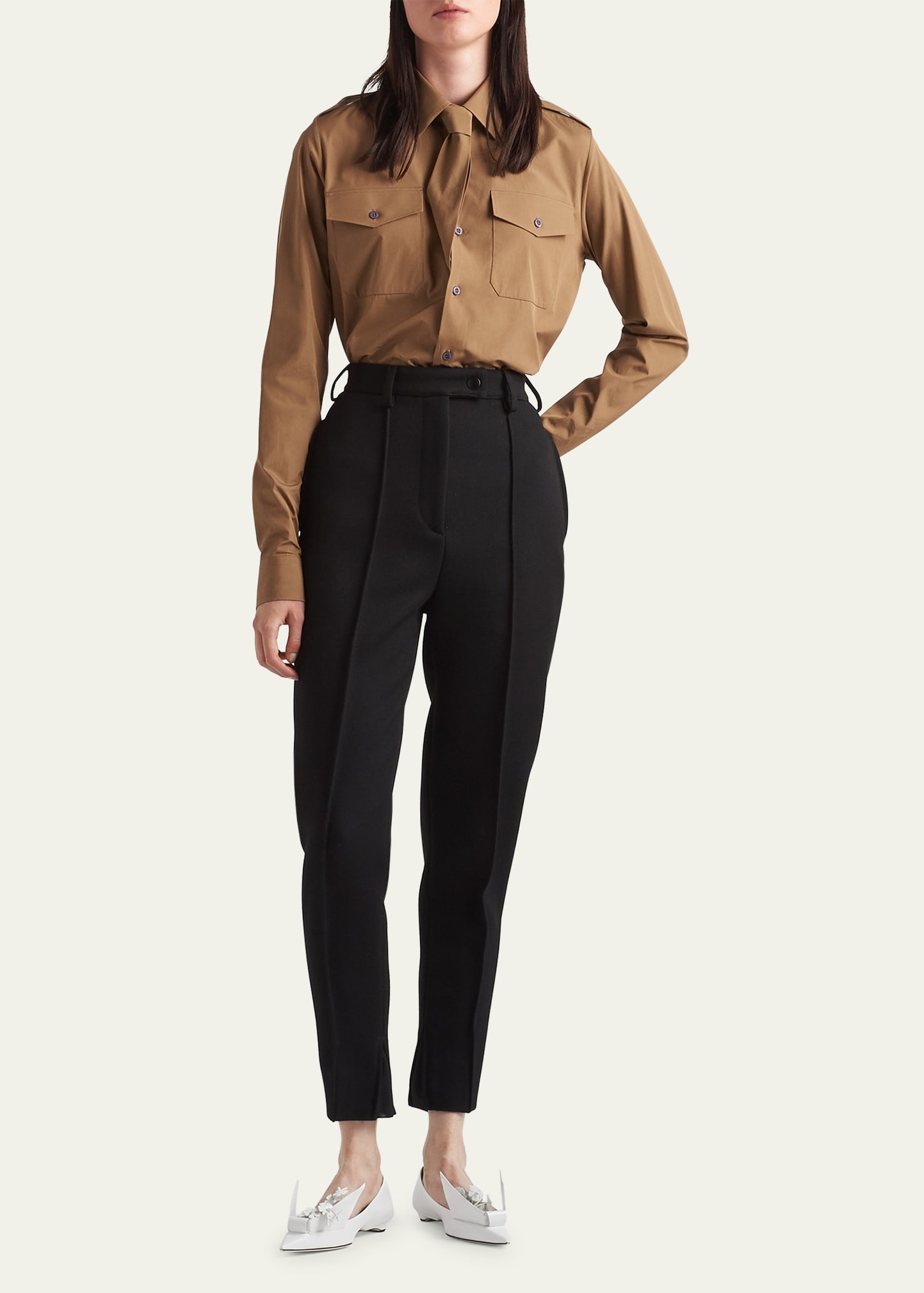 Mesh Insert Wool Pants - 2