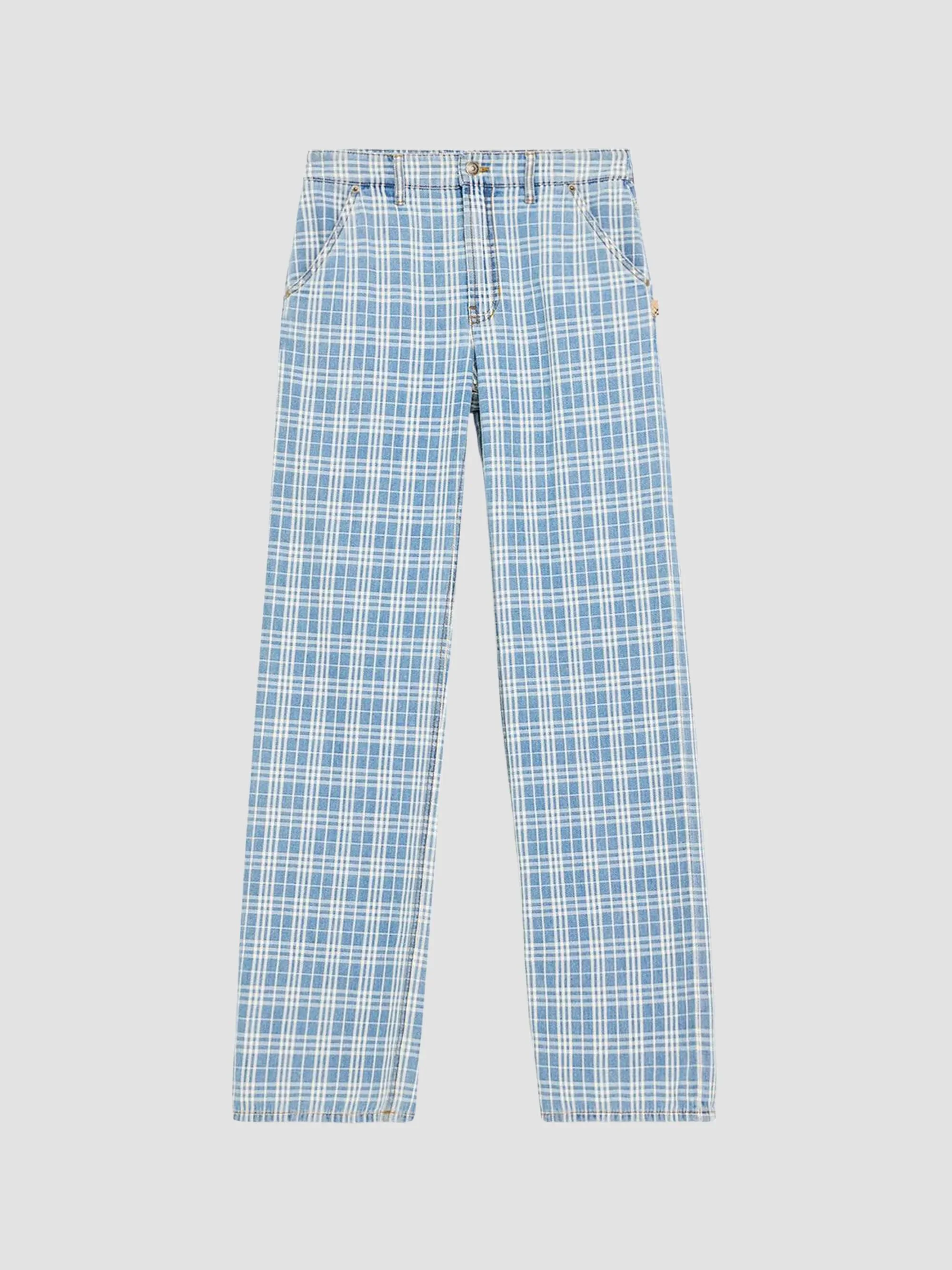 Women's Drusilla Check Straight Pants - Light Indigo Blue - 1