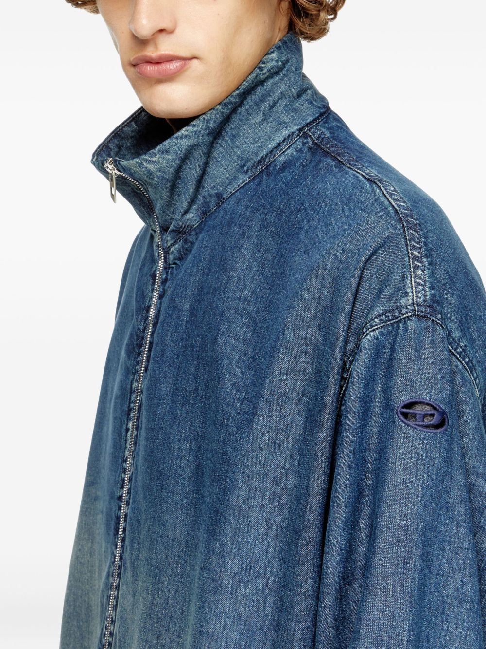 zip-fastening denim jacket - 5