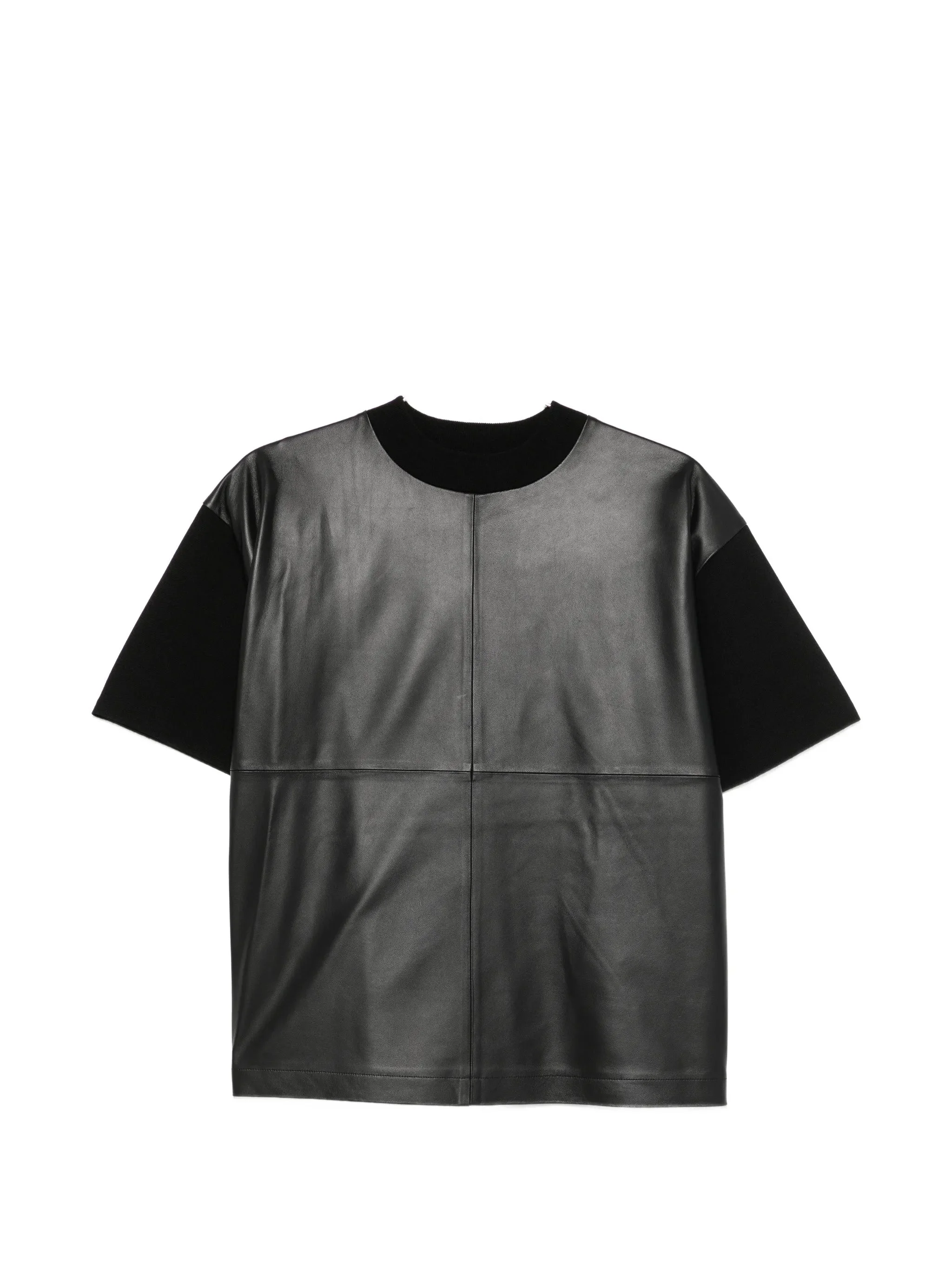 Max Mara Studio Mstsegale Short-sleeve Leather T-shirt - 1