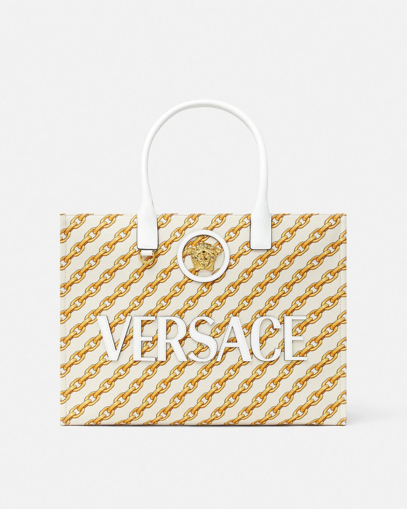 Chain Stripes La Medusa Large Tote Bag 1