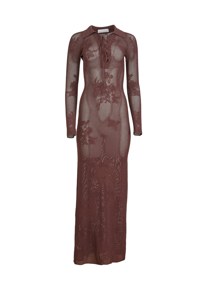 Lace Pointelle Long Sleeve Dress 1