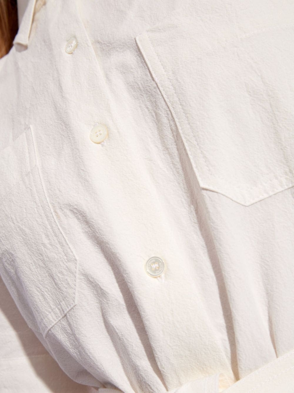 belted cotton shirtdress - 5