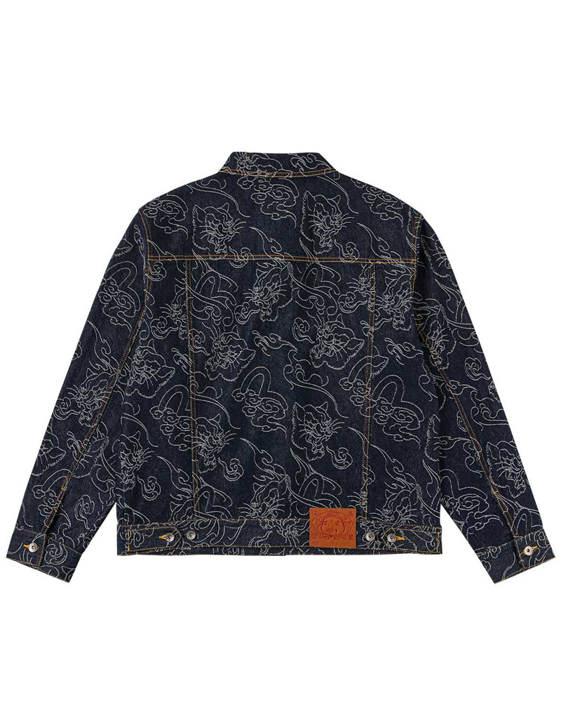 EVISU Allover Leopard Jacquard Denim Jacket outlook