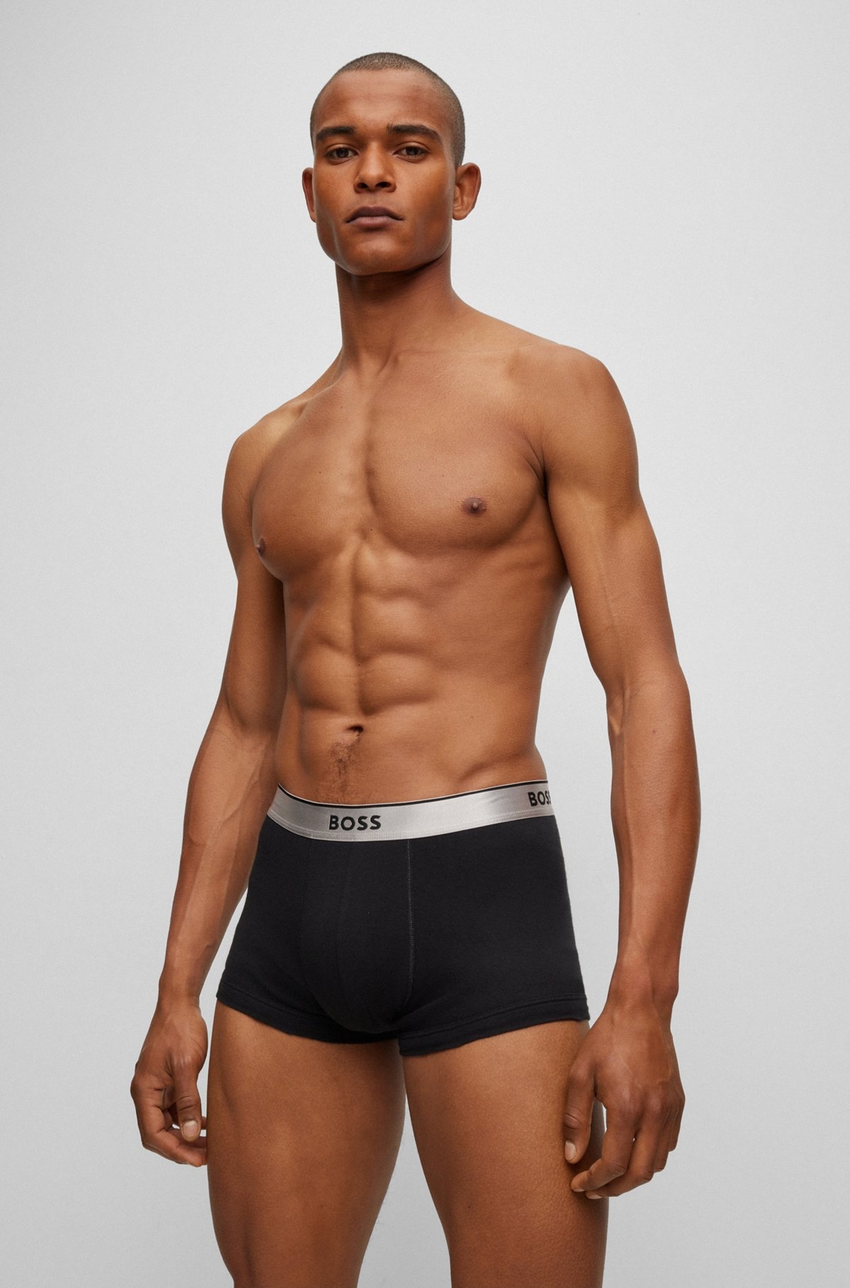 TWO-PACK OF COTTON TRUNKS WITH METALLIC BRANDED WAISTBANDS - 2
