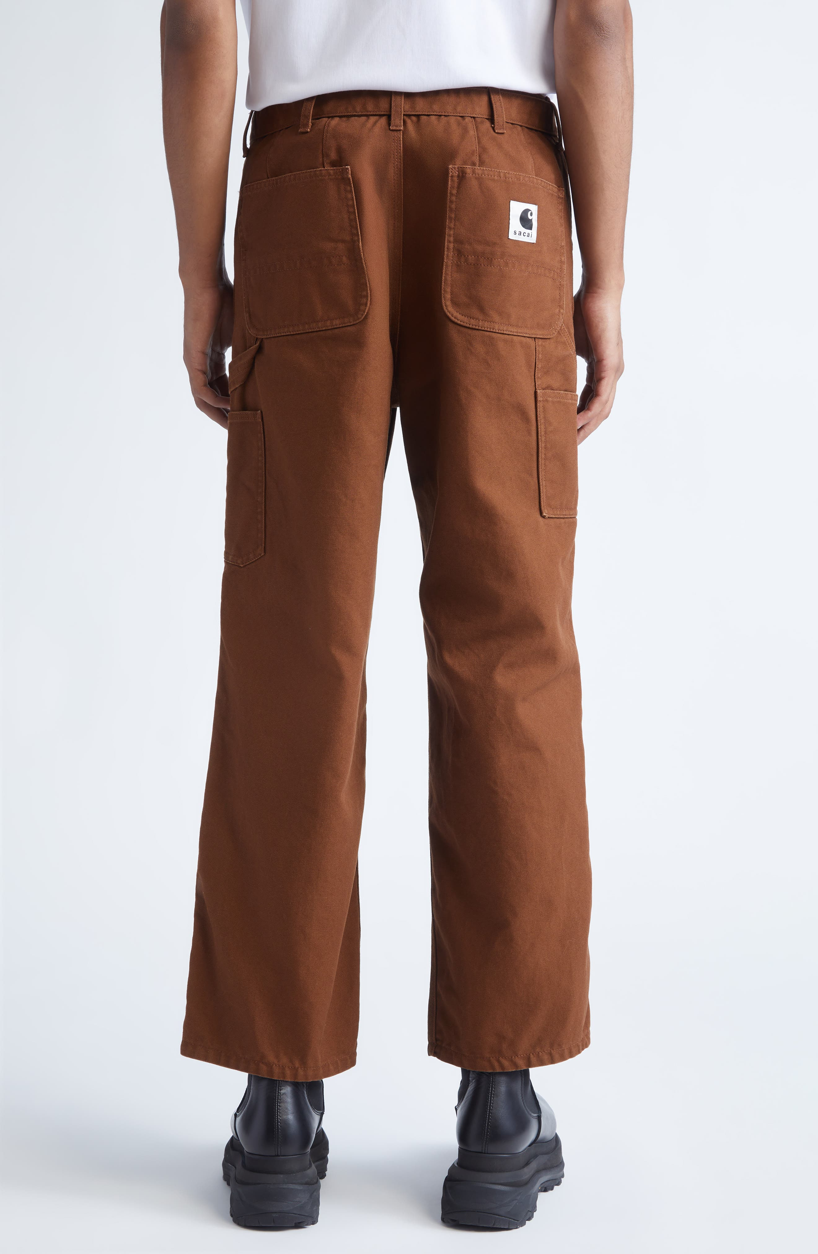 Sacai Carhartt WIP Duck Canvas Carpenter Pants in Dark Beige at Nordstrom - 3