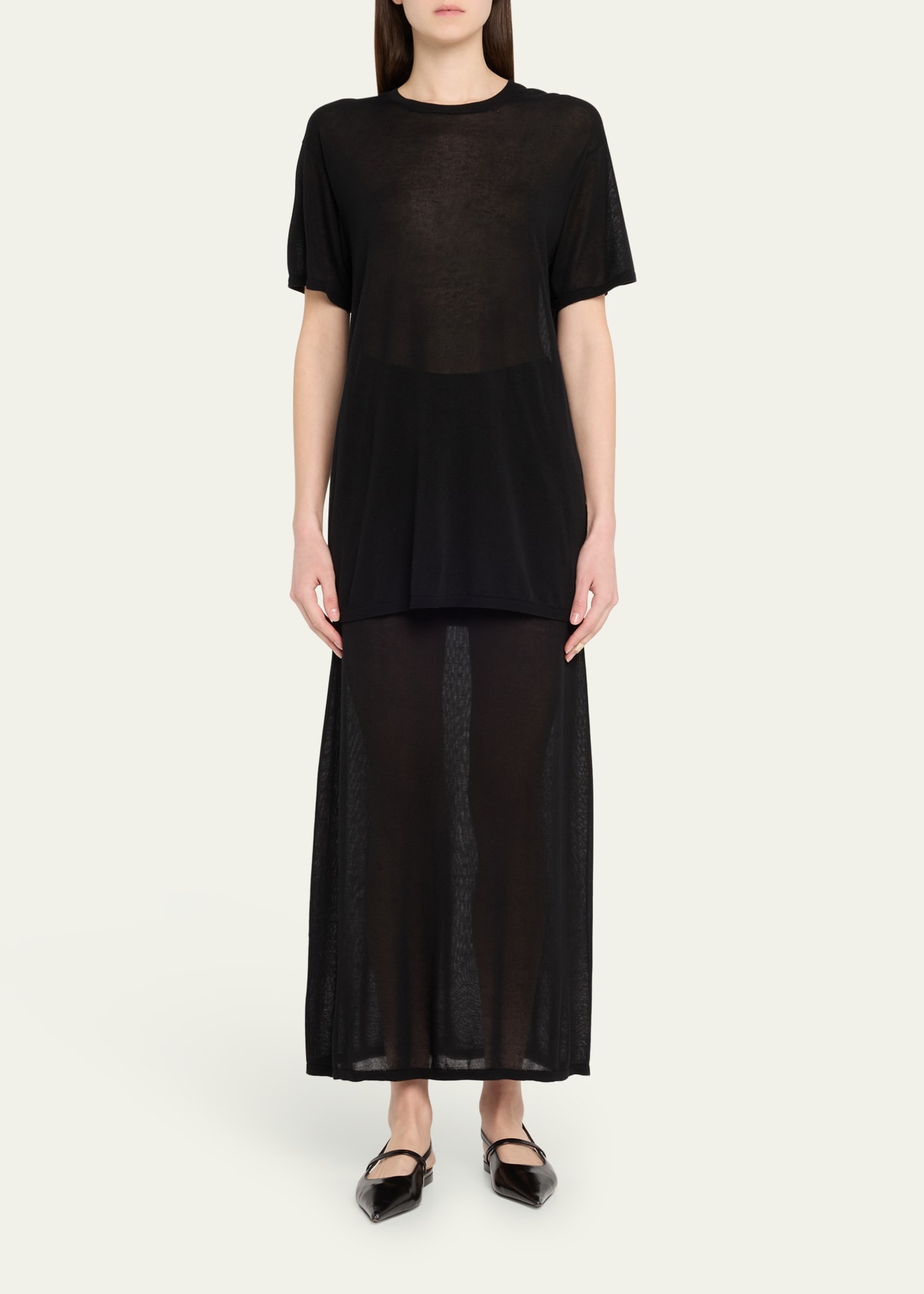 Sheer Knit Maxi Skirt - 2