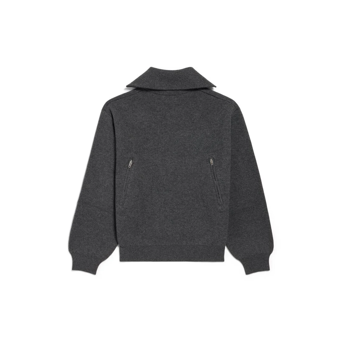 Women's Back-to-front High Neck Sweater in Dark Heather Grey - 1