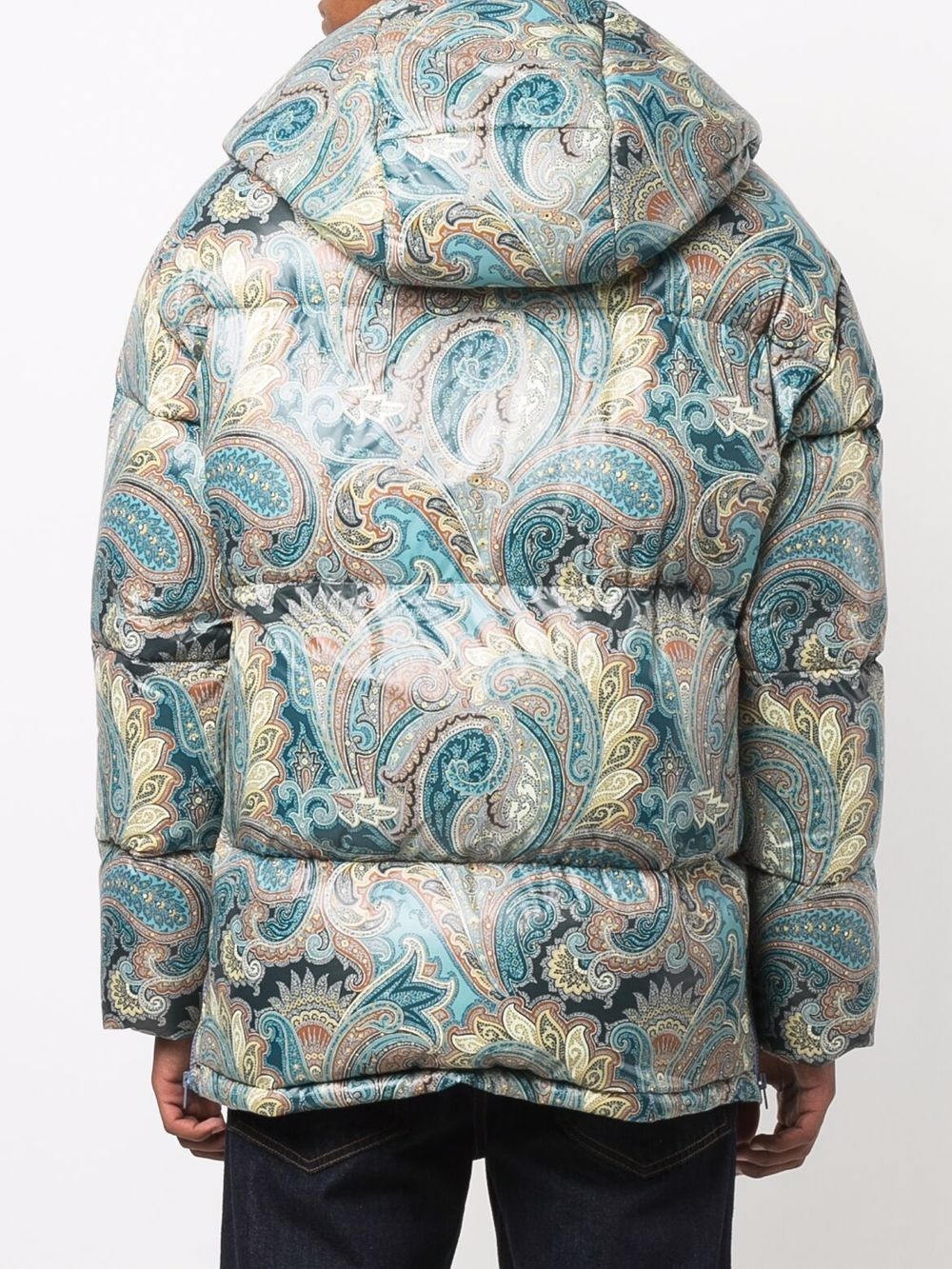 paisley-print down coat - 4