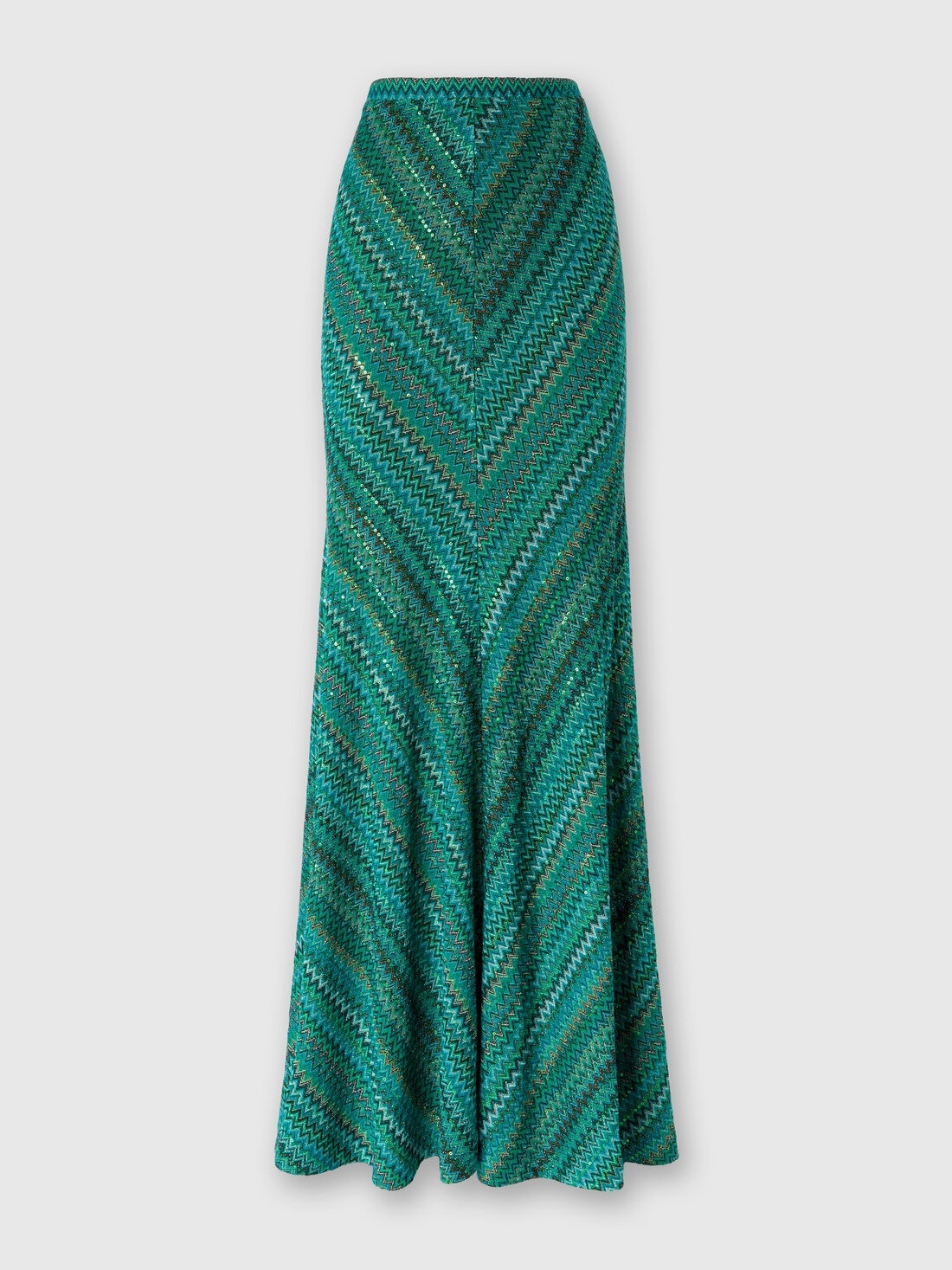 Long flared zig zag skirt with sequins - 1
