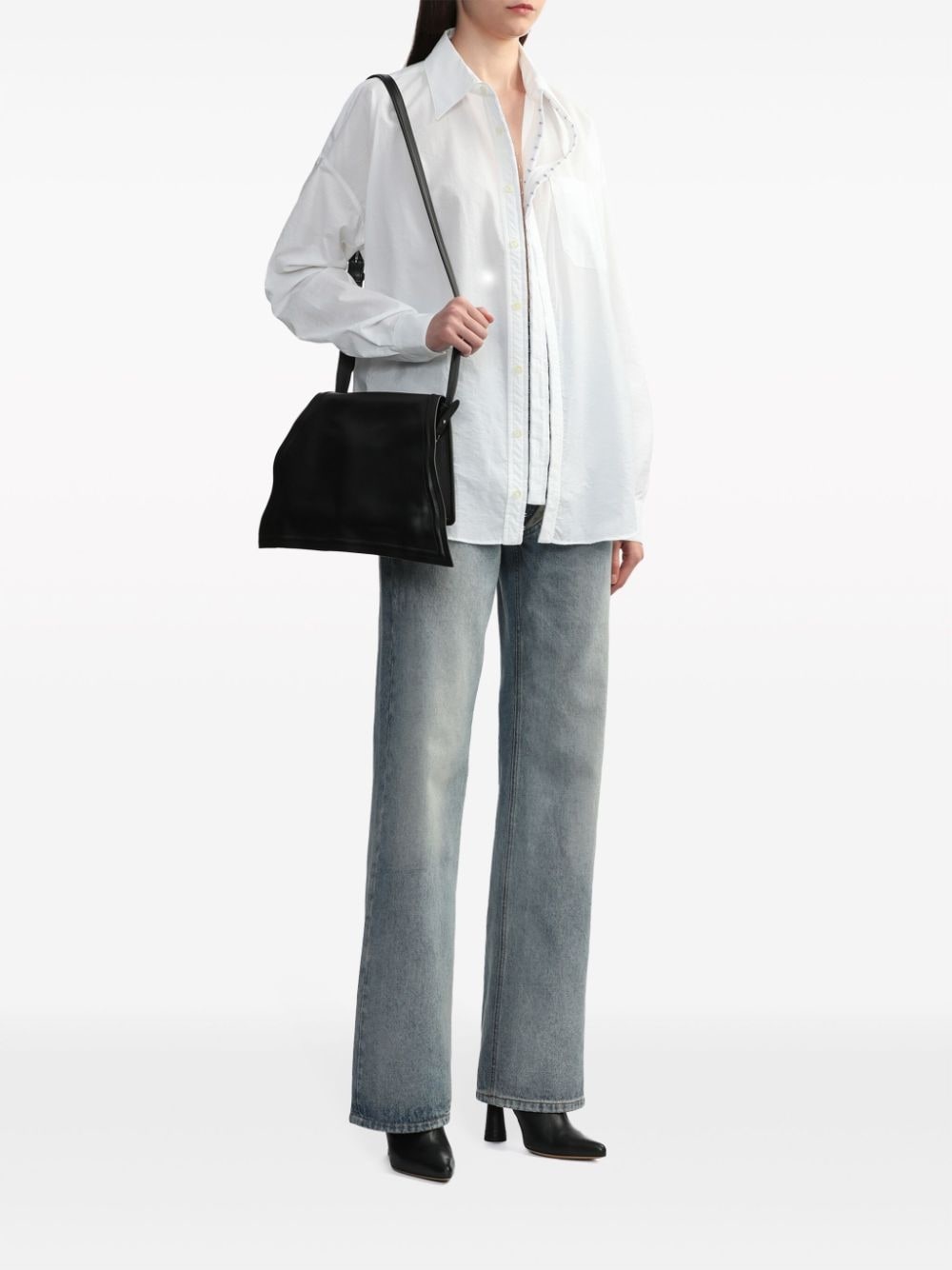 Wire leather tote bag - 3