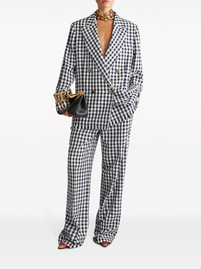 Etro gingham-print double-breasted blazer outlook