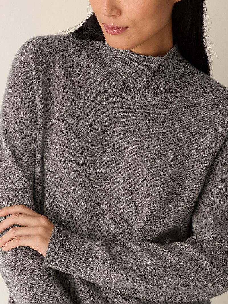 Cotton & Recycled Cashmere Turtleneck Long Top 5