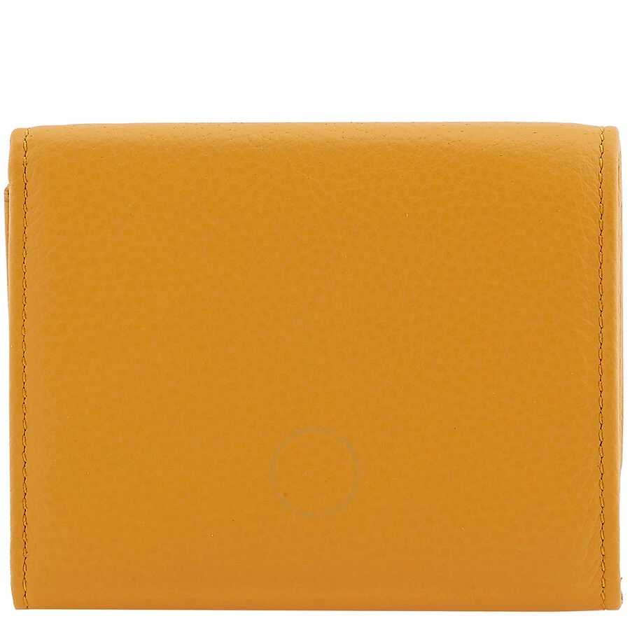 Bvlgari Yellow Mini Compact Leather Wallet - 4