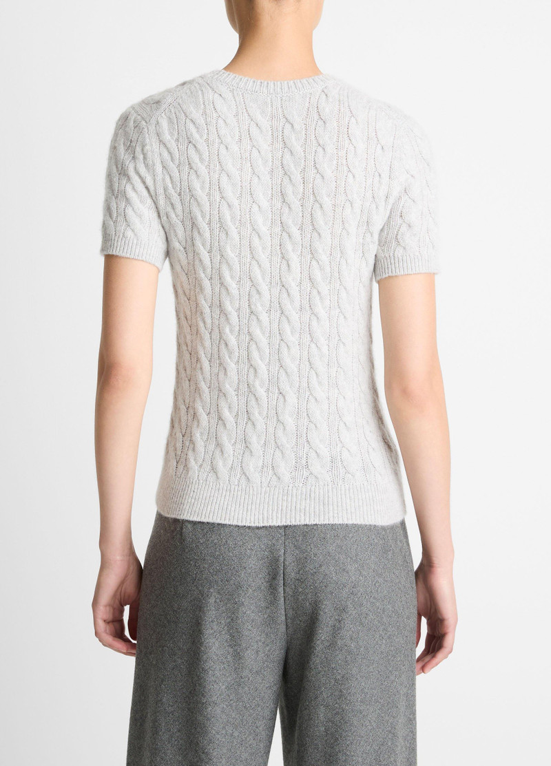 Vince Cable-Knit Wool & Cashmere-Blend Short-Sleeve Sweater outlook