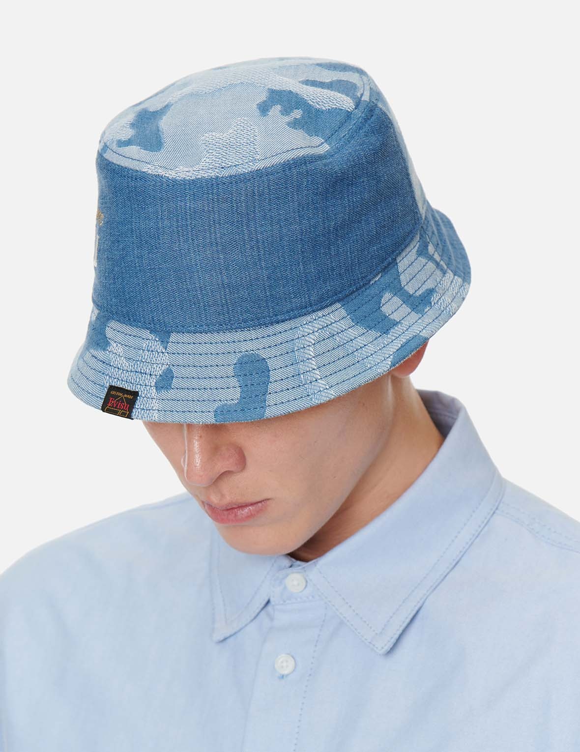 DENIM BLOCKING BUCKET HAT - 6