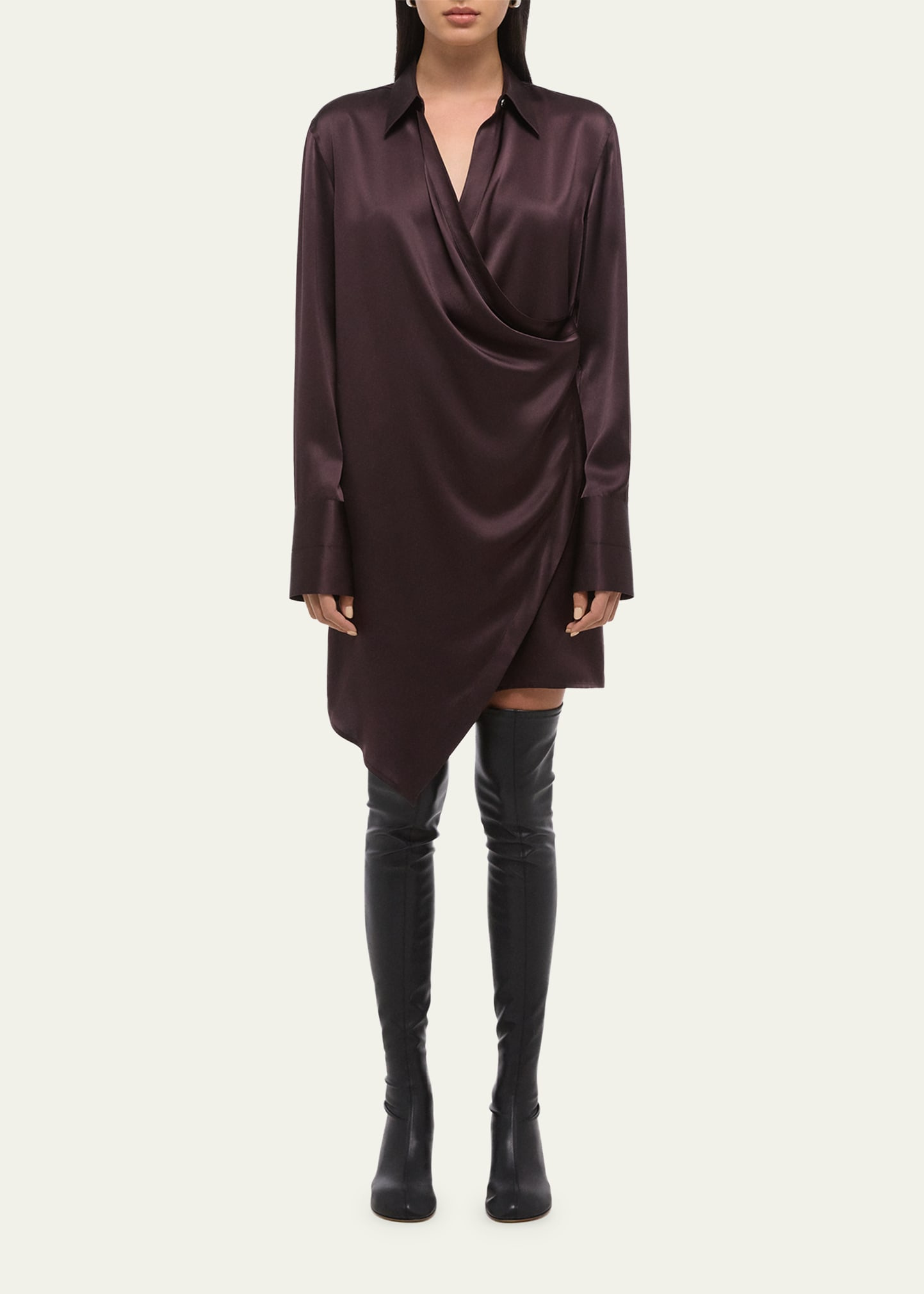 Silk Wrap Shirtdress - 2