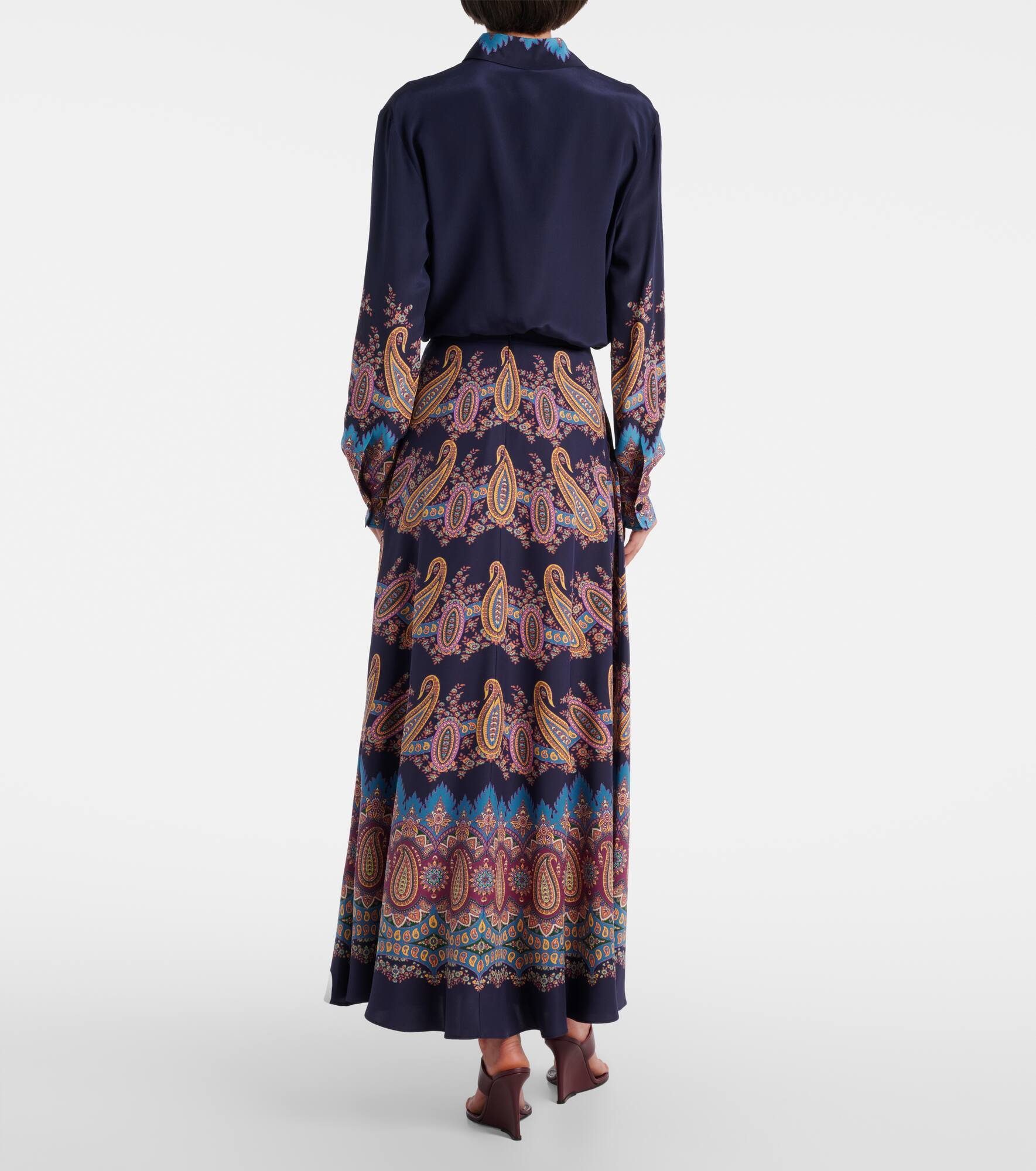 Paisley silk maxi skirt - 3