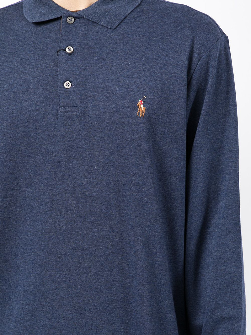 logo-embroidered long-sleeve polo shirt 5