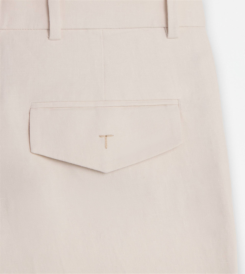 TROUSERS IN LINEN - WHITE 3