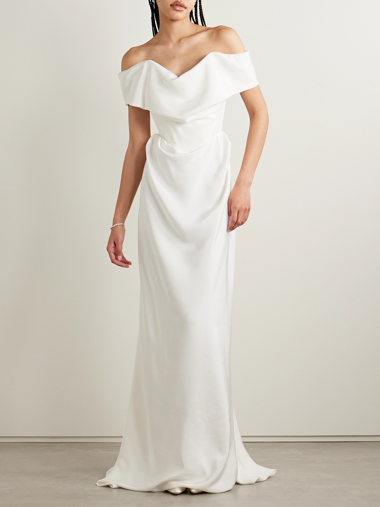Nova Cocotte Off-the-shoulder Draped Silk-crepe Gown - 4