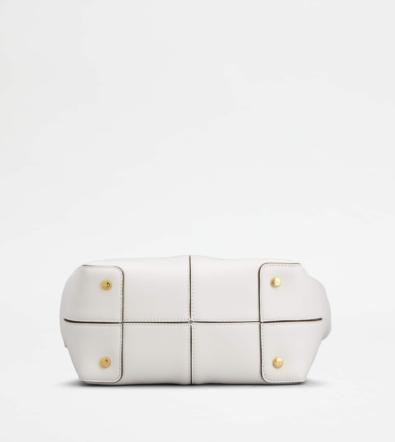 TOD'S DI BAG FOLIO SHOULDER BAG IN LEATHER SMALL - WHITE 4
