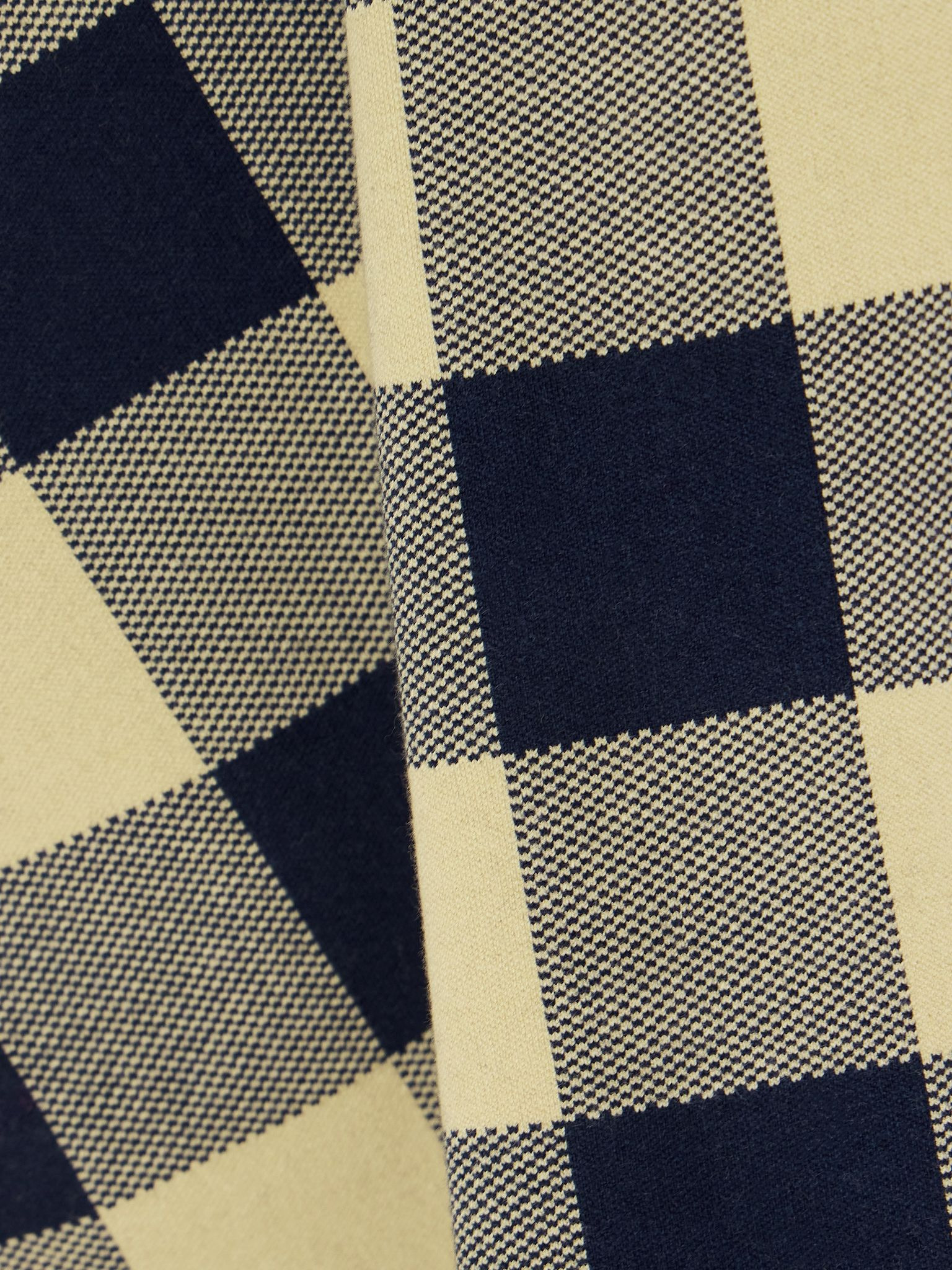 Asher gingham stretch-cotton jacquard top Navy - 4