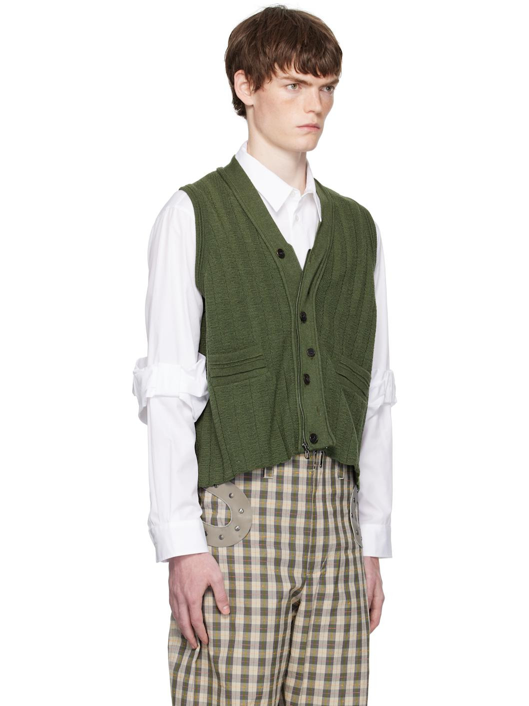 Green Fitz Knit Vest - 2