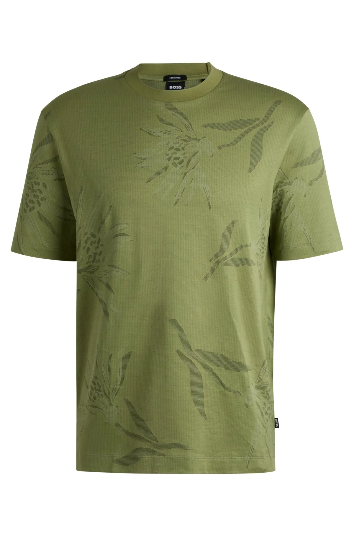 MERCERIZED-COTTON T-SHIRT WITH FLORAL JACQUARD - 1
