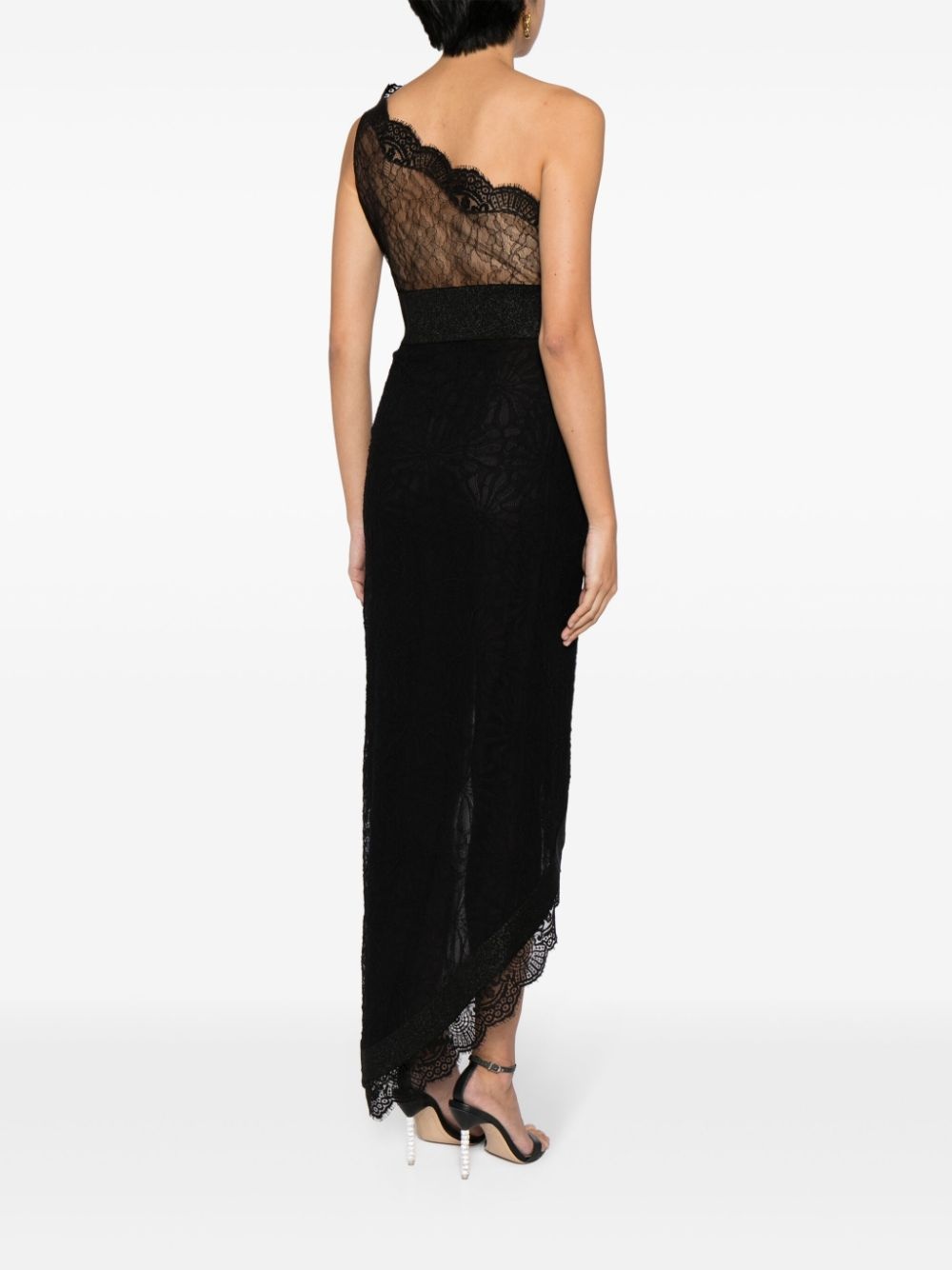 lace-detail one-shoulder dress - 4