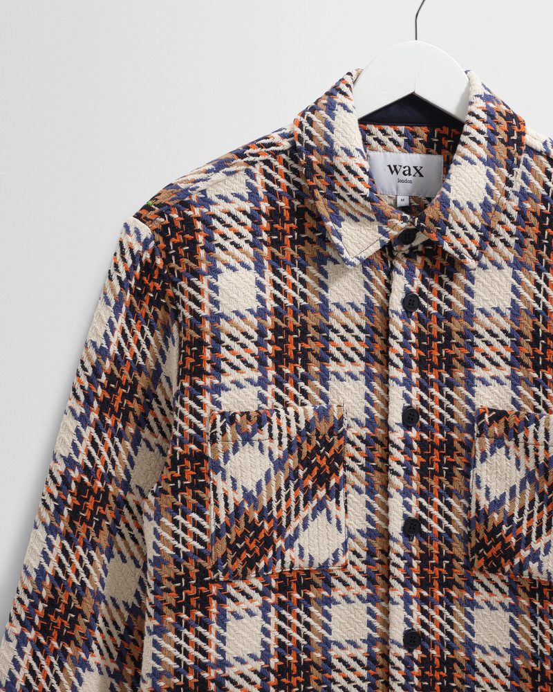 Whiting - Ecru And Multicolour Zoar Check Overshirt 7