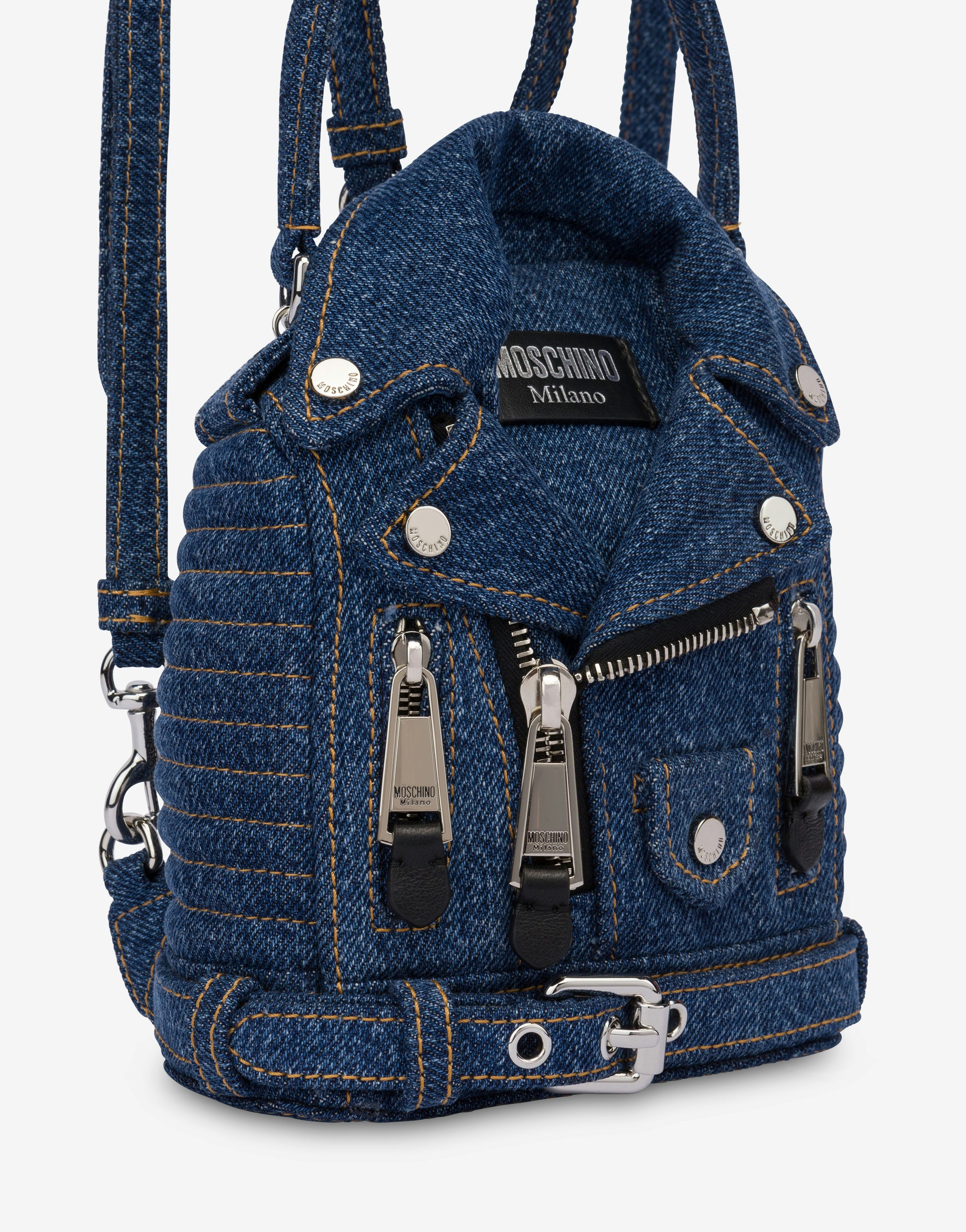 MINI DENIM BIKER BACKPACK - 4