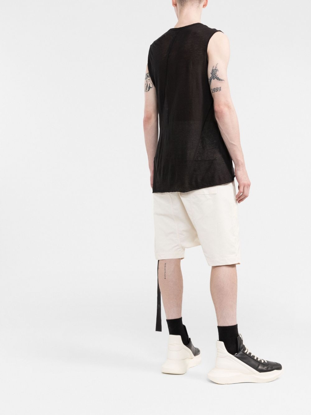 drawstring-waist shorts - 4