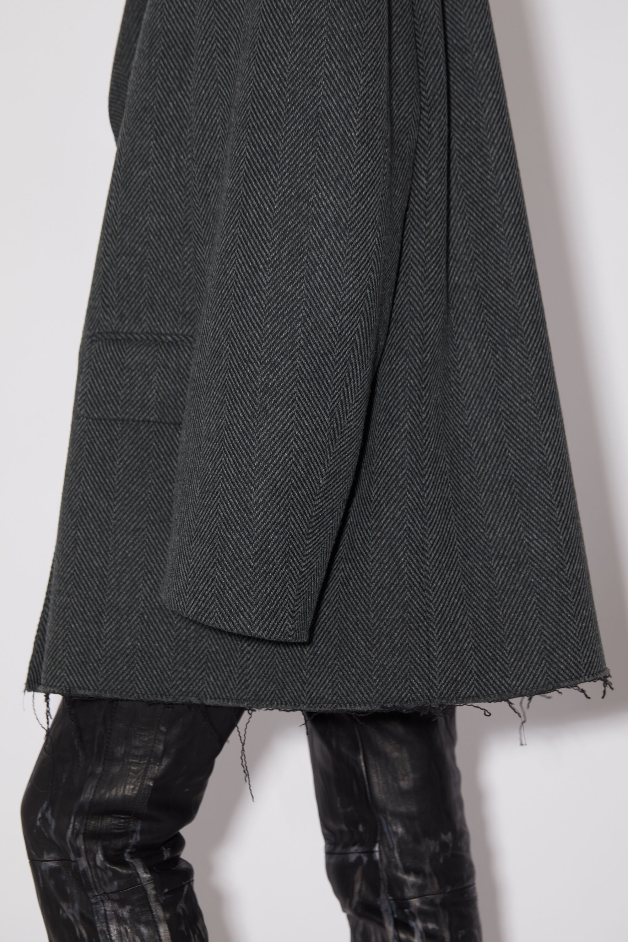 Double-breasted wool jacket - Grey/black - 6