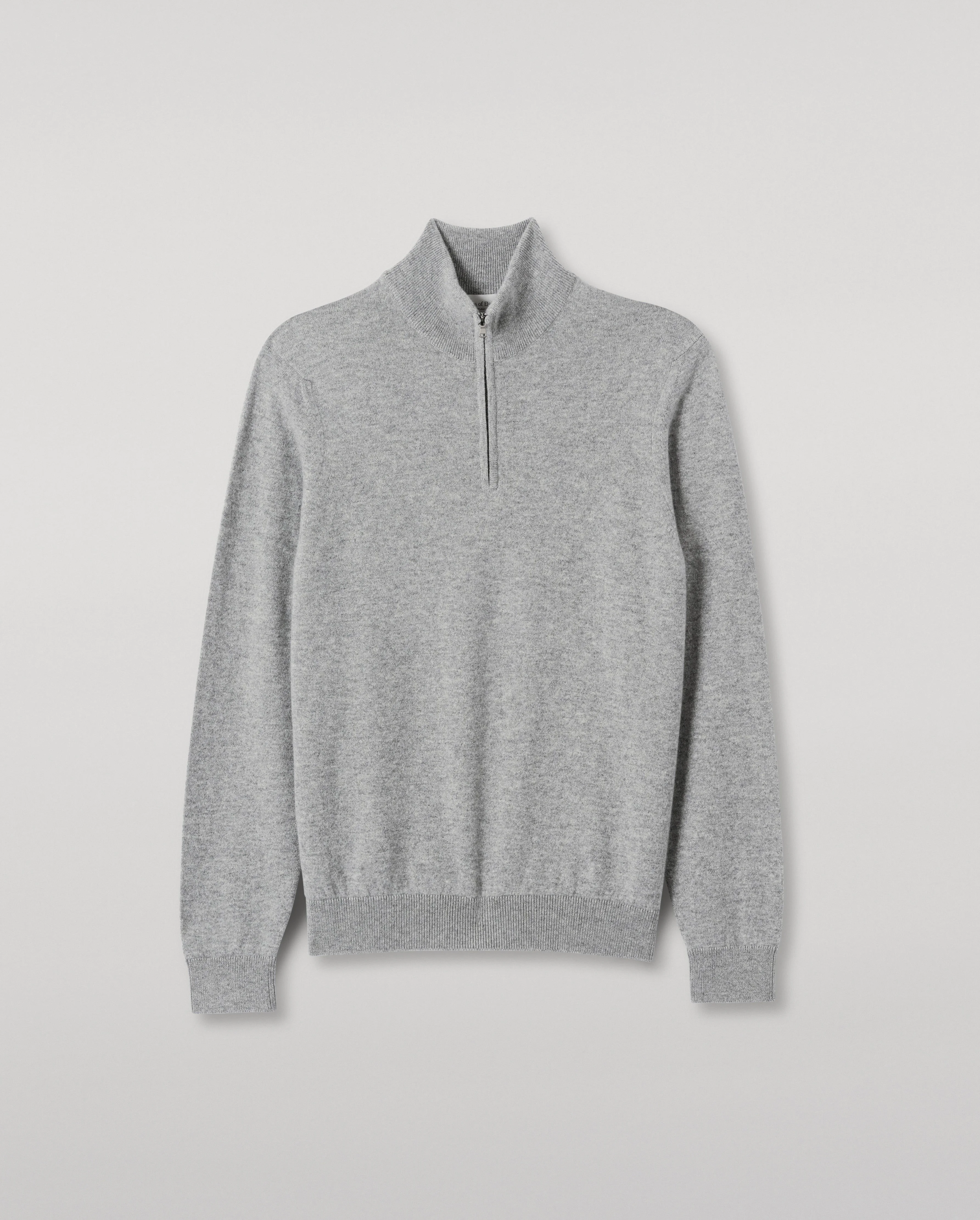 Rory Grey Classic Cashmere Zip Neck Jumper - 1