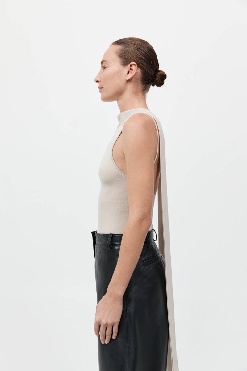 Knit Scarf Top - Creme - 4