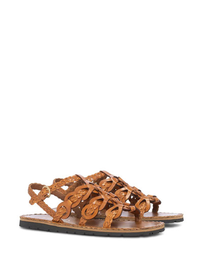 Prada woven flat sandals outlook