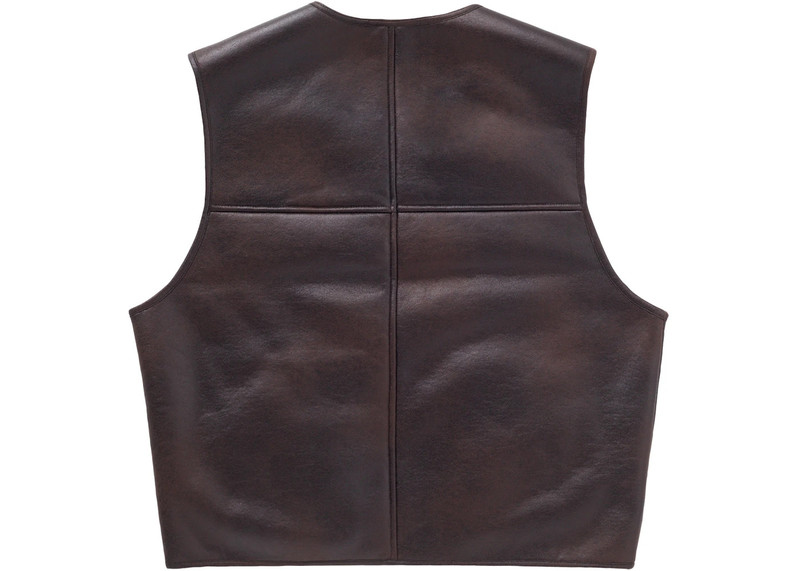 Supreme Supreme Reversible Faux Shearling Work Vest Brown outlook