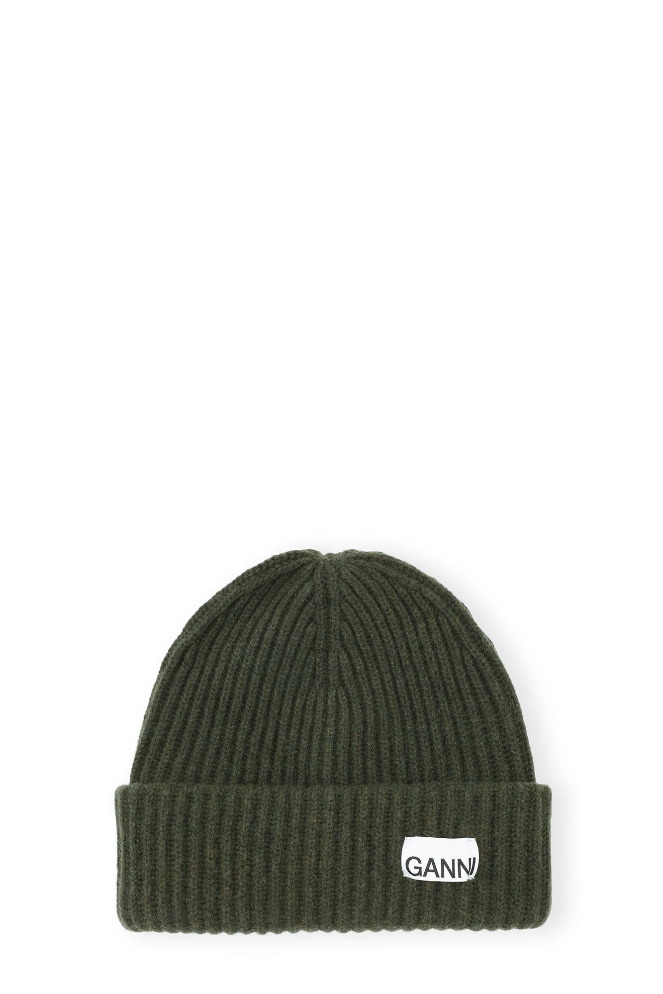 OVERSIZED WOOL RIB KNIT BEANIE - 1