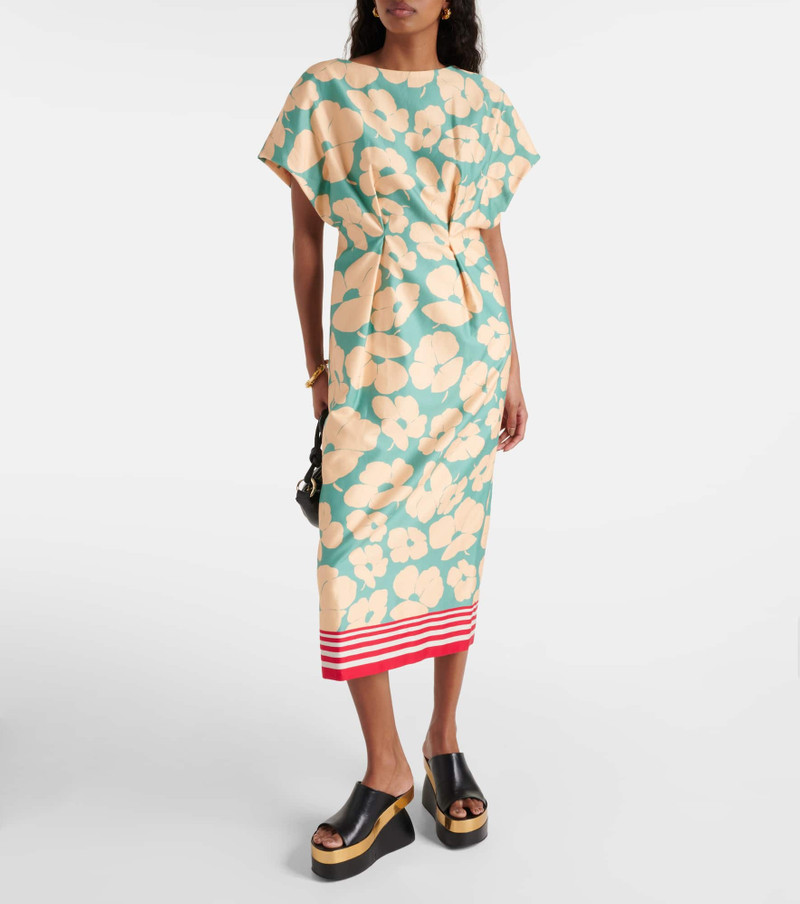 Dries Van Noten Floral satin midi dress outlook