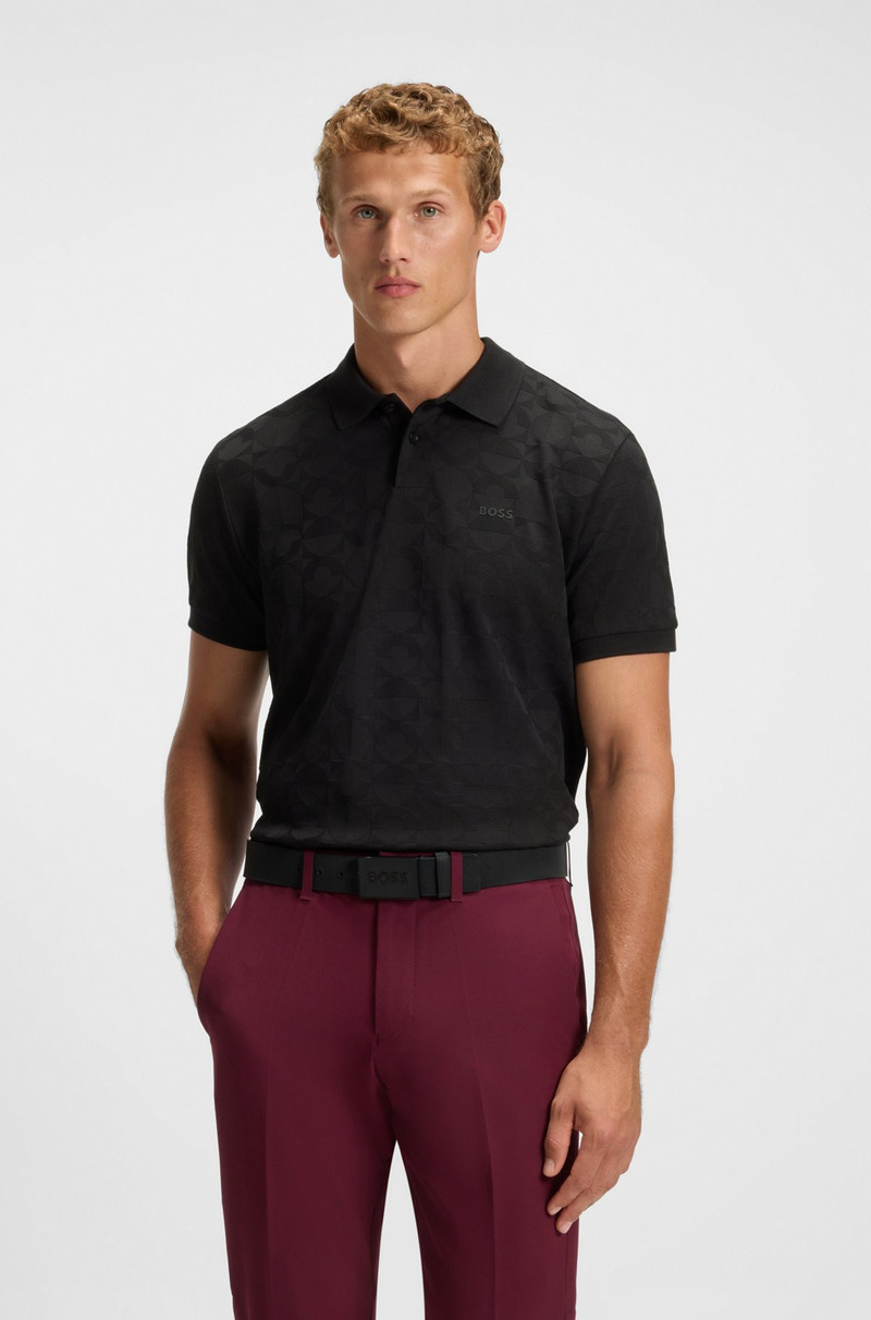 COTTON POLO SHIRT WITH CIRCLE JACQUARD 2