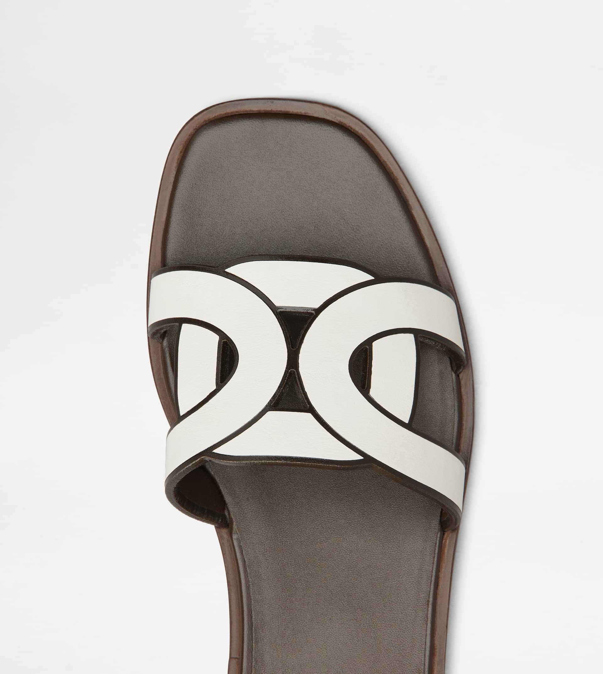 SANDALS IN LEATHER - WHITE - 4