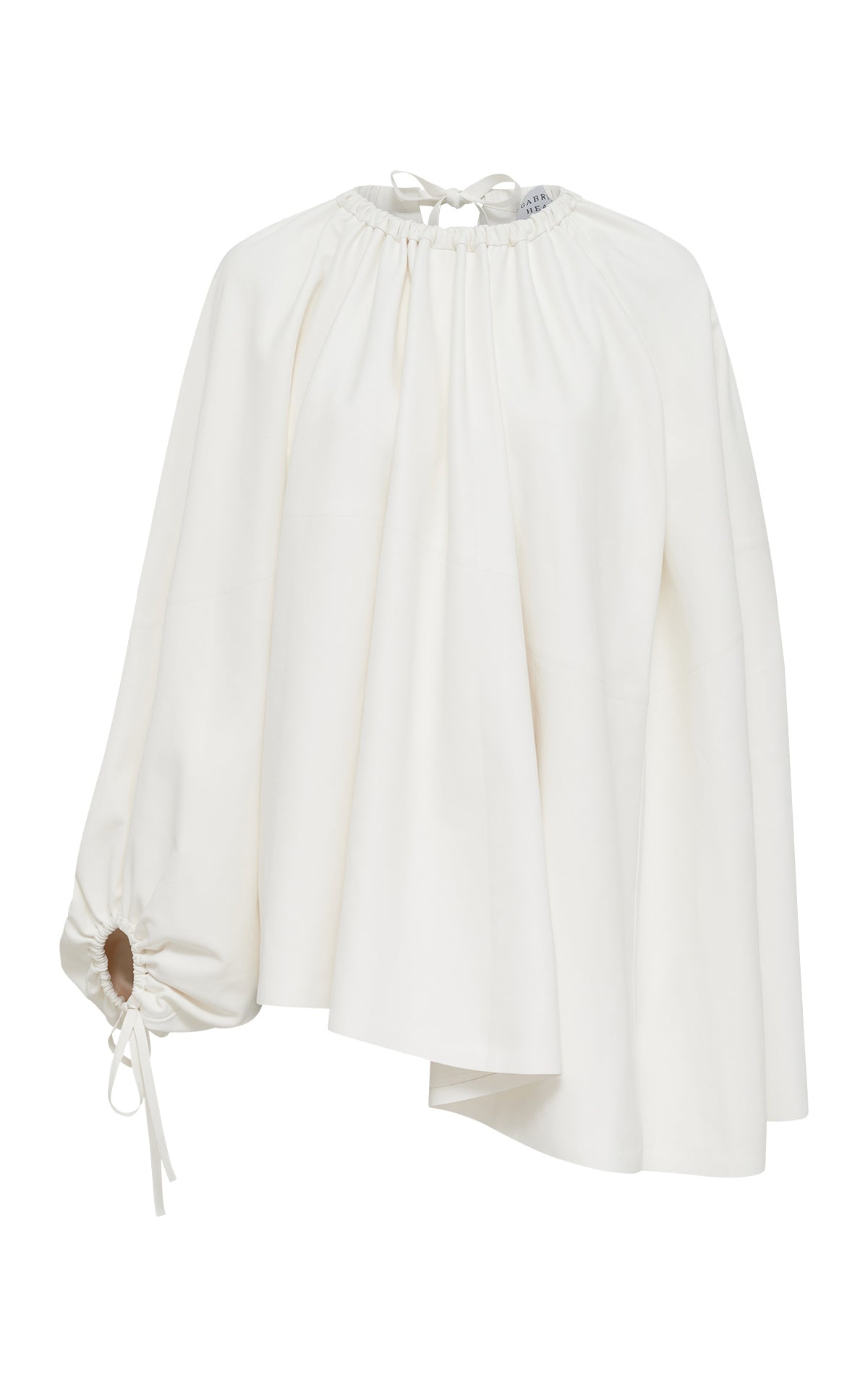 Wilmer Pleated Cape Top In Ivory Soft Leather - 1