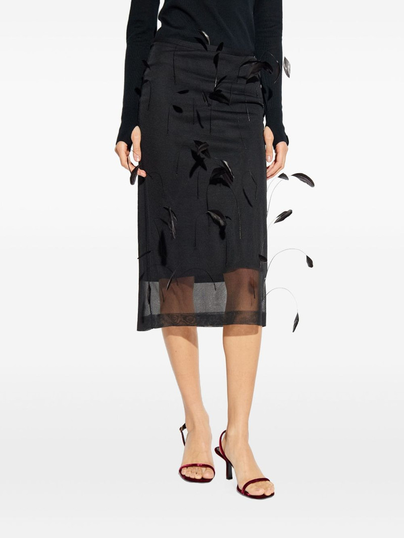 feather-embellished midi skirt 3
